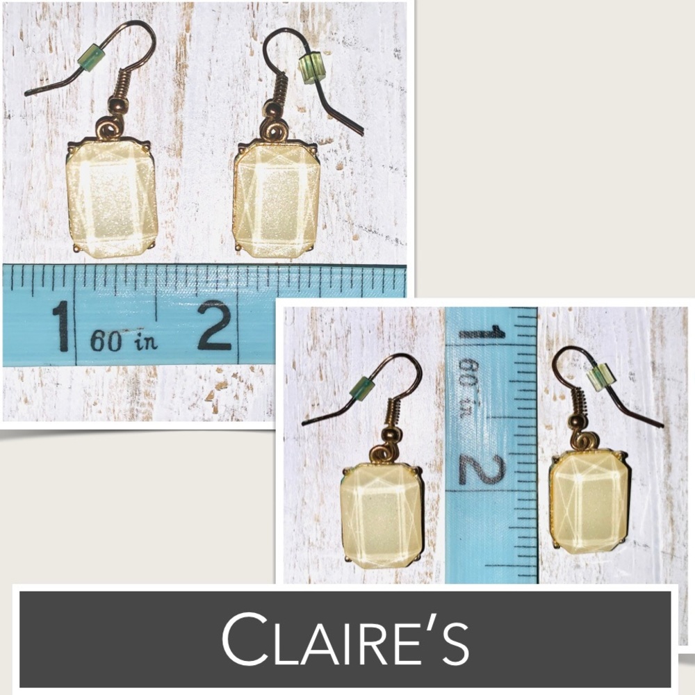 Claire’s Jewelry Set Necklace & Earrings Ivory~Vanilla Stones - Picture 8 of 14